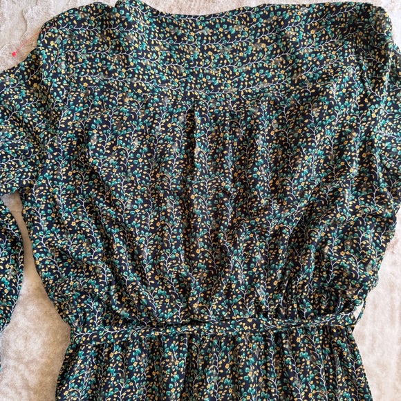 BY ONE romantic Floral Print Long Sleeve Maxi prairie Dress (French Designer) - Picture 7 of 8